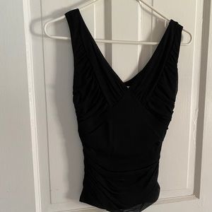 Black ruched White House Black Market Top